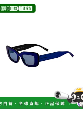 自营 Karl Lagerfeld女式50mm蓝色太阳镜-黑底蓝金属镜 美国奥莱