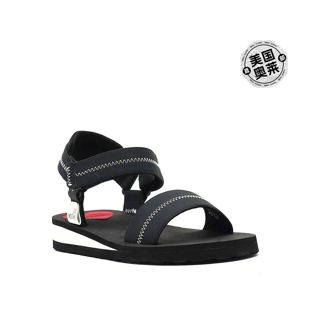 love moschino女士黑色 zig zag motive 凉鞋 - 黑色 【美国奥莱