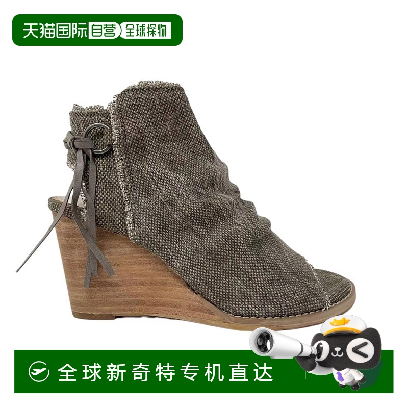 自营very gSis灰褐色露趾坡跟鞋 【美国奥莱】直发