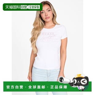 自营 guessEco Viktoria Rhinestone T恤 - 纯白色 美国奥莱直发