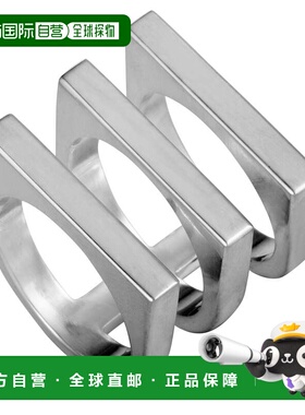 自营Georg Jensen Aria 银色扁平三环戒指 - 多色 美国奥莱直发