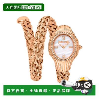 自营Just Cavalli Women's Signature Snake Crystal Accented Wr