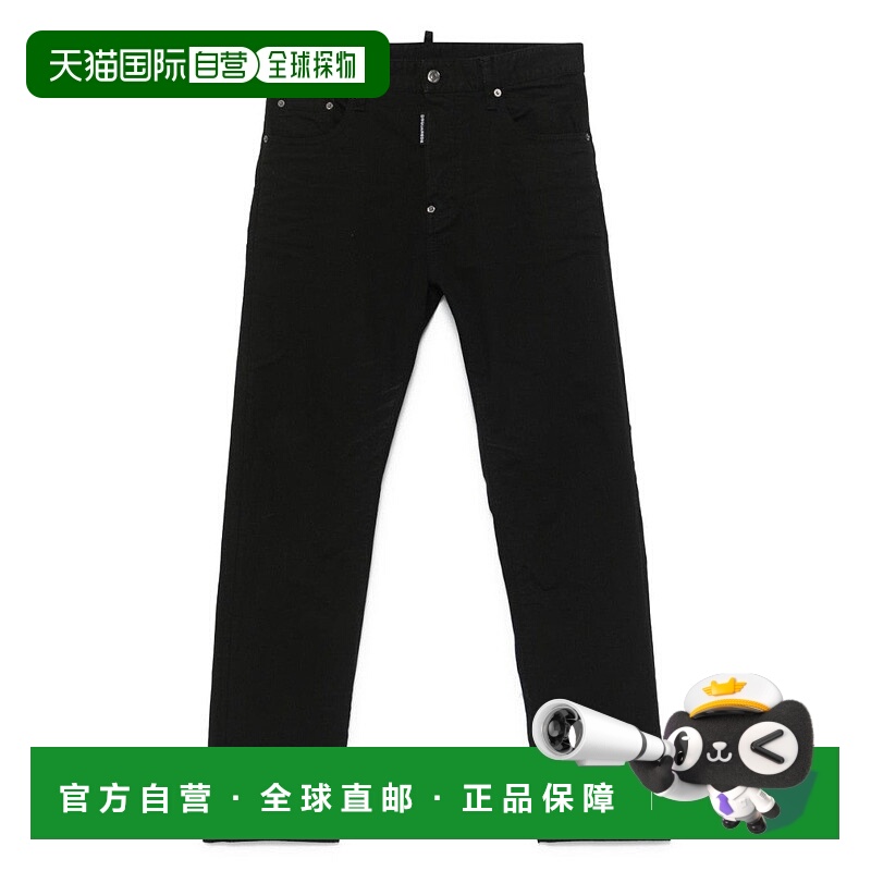 自营dsquared2Straight-Leg Black Denim With Classic Five-Pock