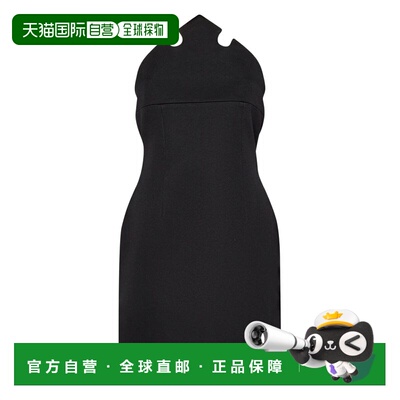 自营coperniSculptural Neckline Black Mini Dress - black 美国