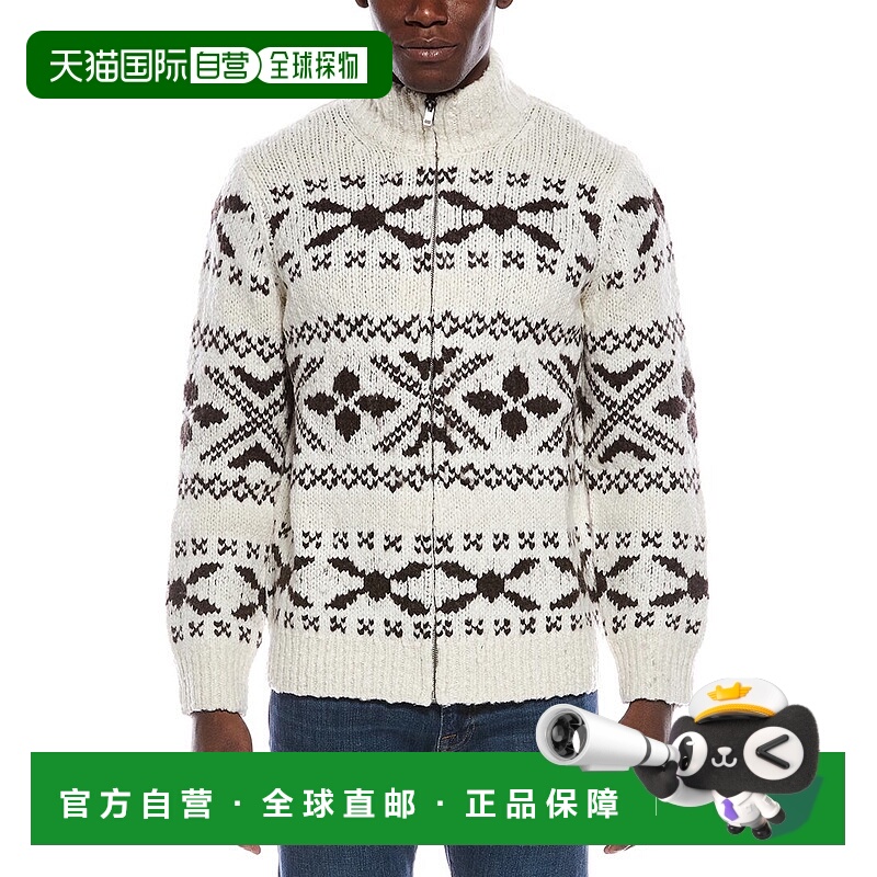 自营Vince Fairsile Full Zip Wool-Blend Mock Neck Cardigan -