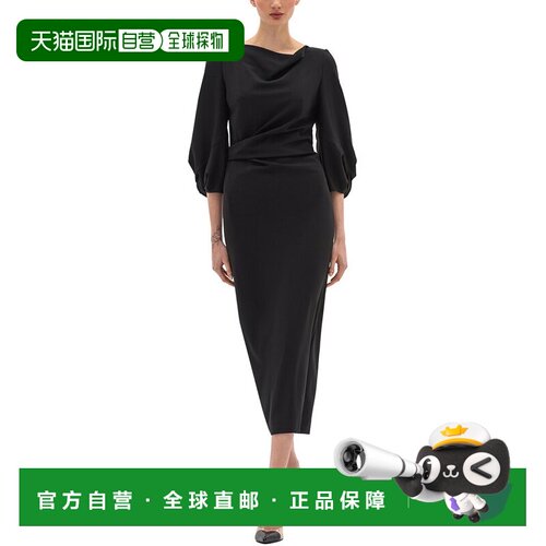 自营BGL Wool-Blend Midi Dress - black 美国奥莱直发连衣裙 - 封面
