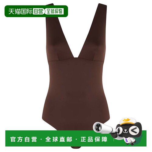 自营mc2 saint barth棕色Calliope深领口聚酰胺泳衣-黑色 美国奥