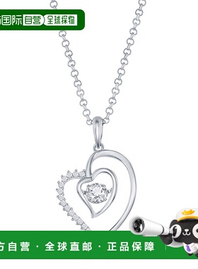 自营 simona925 纯银双心舞 CZ 吊坠 - 银白色 美国奥莱直发