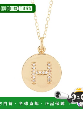 Adornia 首字母圆盘项链 金色 - gold-h 【美国奥莱】直发吊坠
