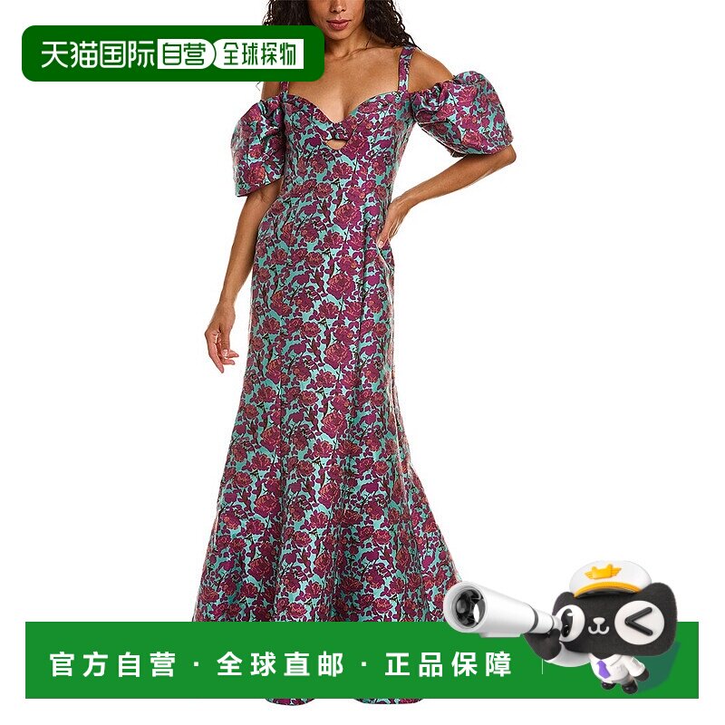 自营Zac Posen露肩礼服-粉红色 美国奥莱直发连衣裙长裙