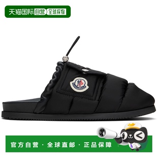 盟可睐 女士 拖鞋 香港直邮潮奢 Pocket Moncler Mon 1h可退 黑色