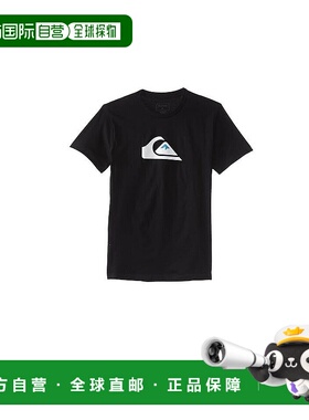自营 Quiksilver T恤儿童中号黑色纯棉短袖套头衫ERK241-黑色 美