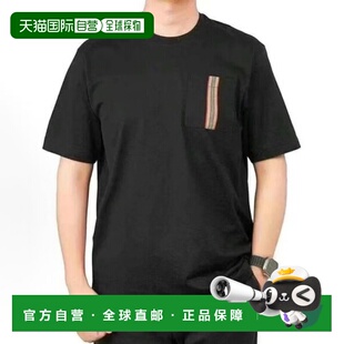 T恤圆领条纹贴花休闲新款 自营Burberry博柏利男士 棉质短袖