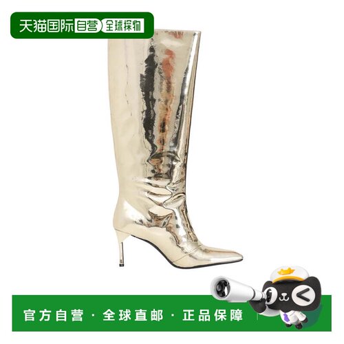 自营armani exchangeGold Rubber Women's Patent Boot - neutral