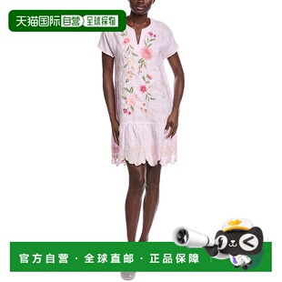 自营Johnny Was Relaxed Linen Flounce Dress - purple 美国奥莱