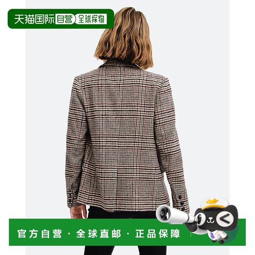 自营 belle & bloom皮卡迪利羊毛混纺格子运动衫-燕麦 美国奥莱直