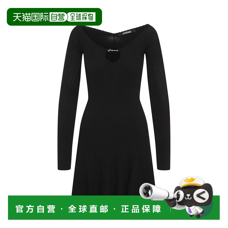 自营jacquemusLa Mini Robe Pralu Mini Dress - black 美国奥莱