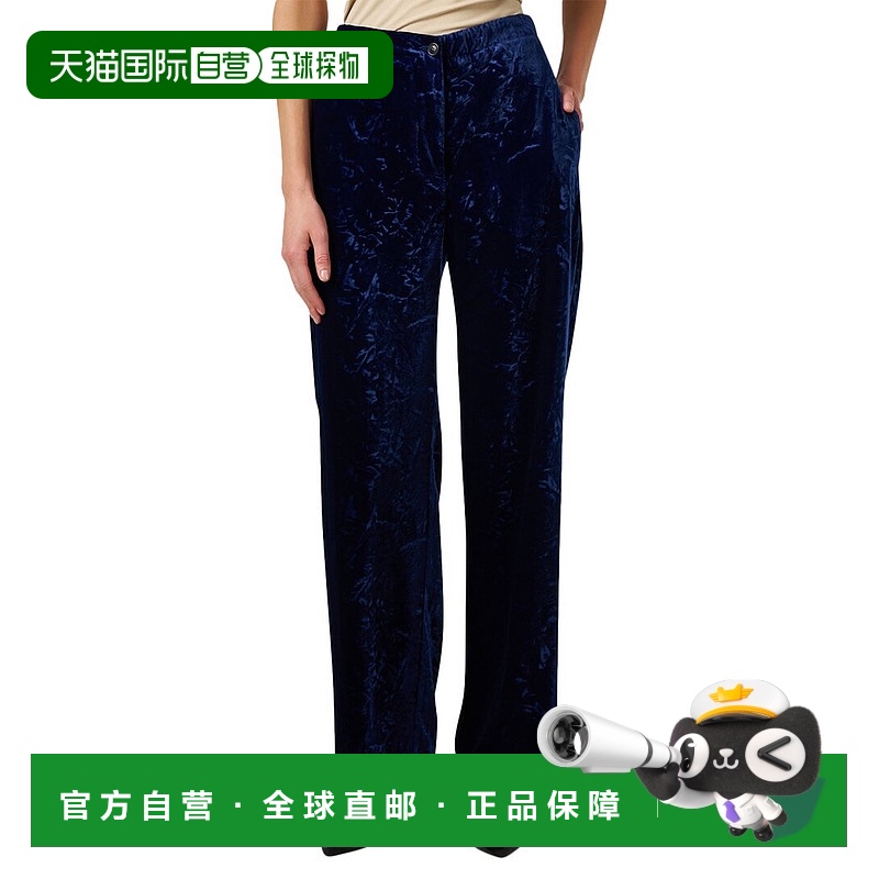 自营 Seventy Velvet Wide Leg Cashmere Pant - blue 美国奥莱直