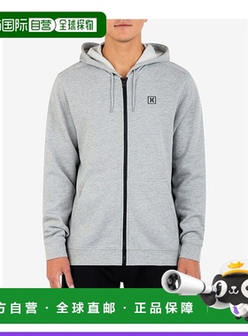 1h可退 【美国直邮】Hurley 男士标志性全拉链连帽卫衣 舒适透气