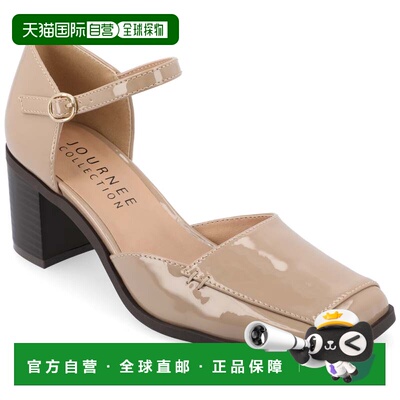 自营journee collectionJournee女式Evangeline中宽幅泵-专利/灰