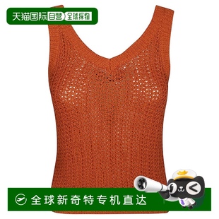max 上衣 自营 mara深V领无袖 美国奥莱直发 带纹理针织 橙色