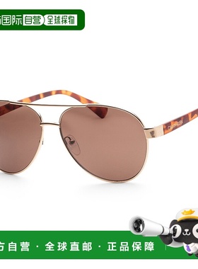 自营 Calvin Klein 男士时尚 60 毫米太阳镜 - 金色 美国奥莱直发