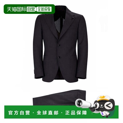 自营lardiniPure Virgin Wool Tailored Suit - black 美国奥莱直