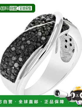 自营vir jewels 3/4 克拉黑色钻石戒指 .925 纯银镀铑 - 银 美国