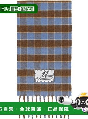 1h可退 香港直邮潮奢 Marni 玛尼 女士 蓝色 & 棕色 Double Check