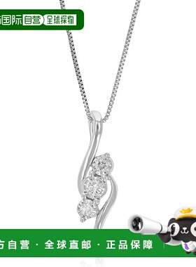 自营 vir jewels1/10 克拉女士实验室培育钻石吊坠项链 0.925 纯