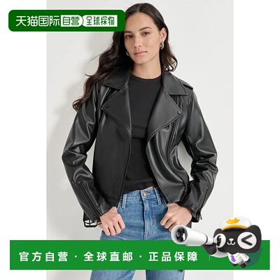 1h可退 【美国直邮】DKNY|仿皮机车夹克外套