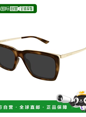 自营Saint Laurent Sunglasses Square Full Rim, Shiny Black/go