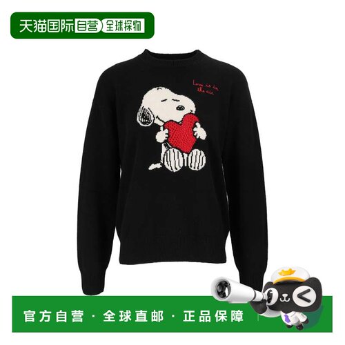 自营mc2 saint barth黑色Tessa-史努比心形装饰毛衣-黑色 美国奥