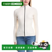 Cashmere Vertical Rib 自营Autumn Funnel Contrast Detail Swea