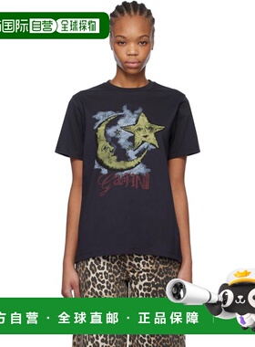 1h可退 香港直邮潮奢 GANNI 甘尼 女士 黑色 Basic Jersey Moonli