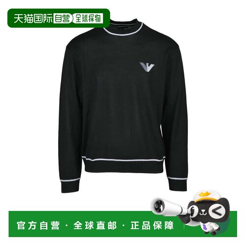 自营emporio armaniFine Knit Sweater Virgin Wool - Black - bl