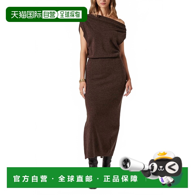 自营astr the labelVal单肩运动衫，意式浓缩咖啡色 美国奥莱直发
