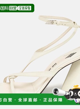 自营The Attico Cream Patent Devon Ankle Strap Sandals - crea