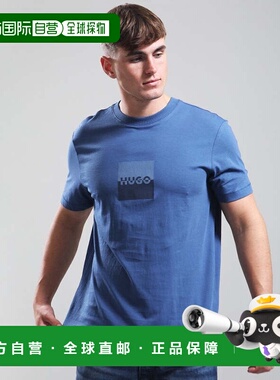 自营hugo bossHugo Men's Dusplit Logo Print Cotton Short Slee