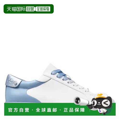 自营Jimmy Choo Rome/F皮革低顶运动鞋-v白色/烟蓝色 美国奥莱直
