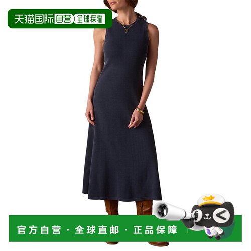 自营the normal brandNormal品牌复古保暖中长款连衣裙-蓝色 美国