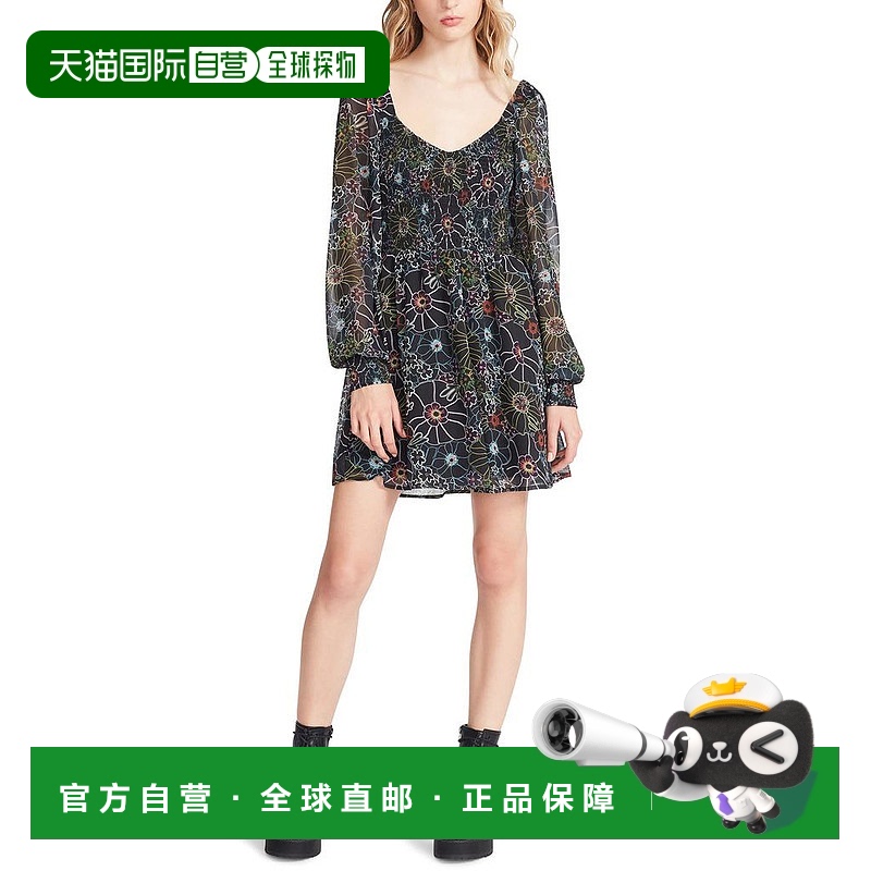 美国直邮Steve Madden 女士连衣裙长袖印花时尚思美登裙子花卉