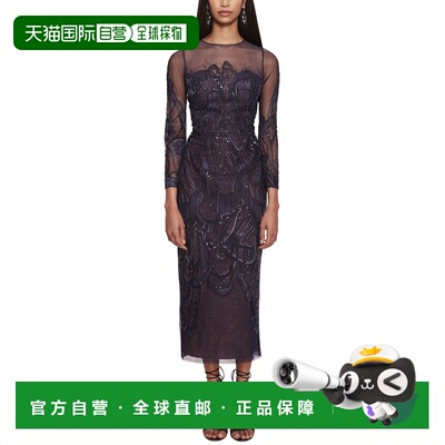 自营 Marchesa Notte 中长连衣裙 - 蓝色 美国奥莱直发新款裙子