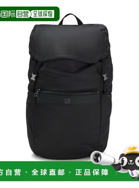 自营hugo bossTwill backpack with stacked logo - black 美国奥