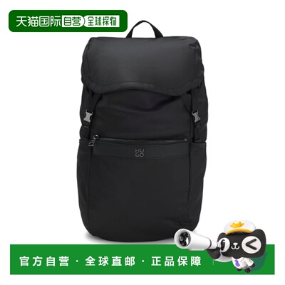 自营hugo bossTwill backpack with stacked logo - black 美国奥