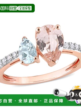 自营 mimi & max2 CT TGW 10K 玫瑰金梨形摩根石、海蓝宝石和白色