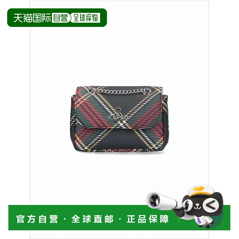 自营vivienne westwoodCompact Tartan Plaid Shoulder Bag With