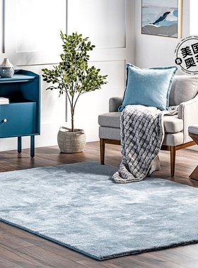 nuLOOM Loni Solid 可机洗粗毛地毯 - 浅蓝色 【美国奥莱】直发