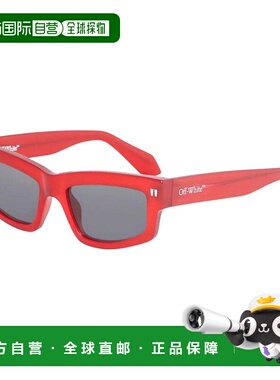 自营off-white米白色矩形全边太阳镜，黑框，深灰色镜片Oeri135Mi