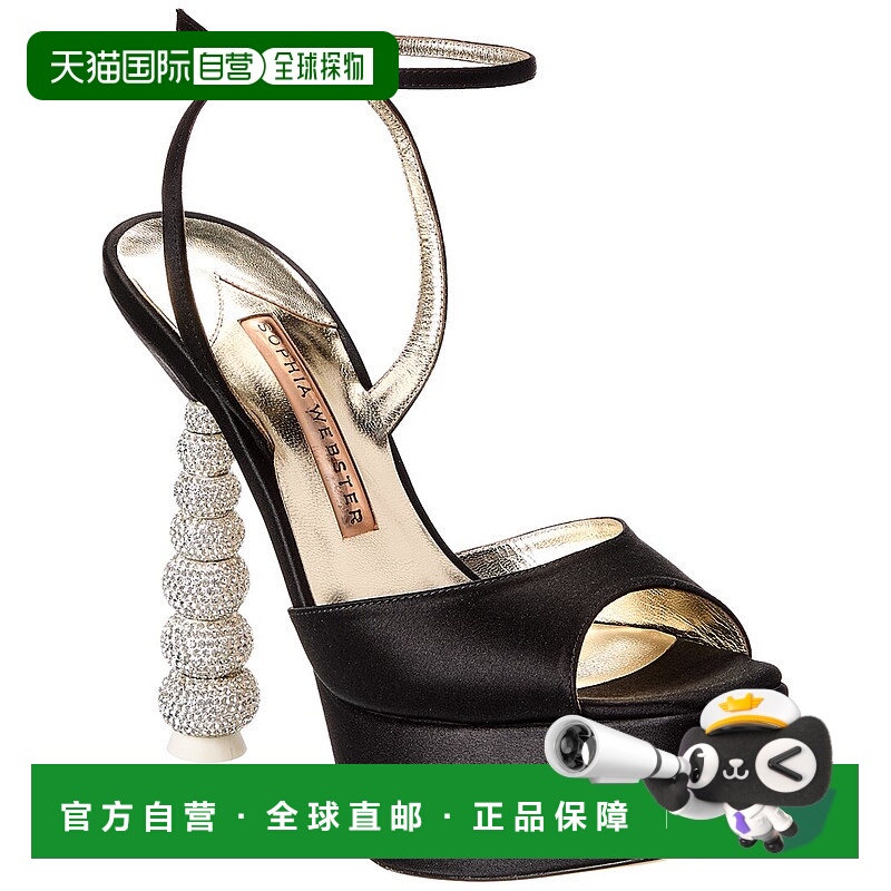 自营 Sophia Webster Deya缎面凉鞋-黑色 美国奥莱直发